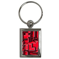 Background With Red Texture Blocks Key Chains (rectangle)  by Amaryn4rt