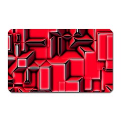 Background With Red Texture Blocks Magnet (rectangular) by Amaryn4rt