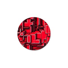 Background With Red Texture Blocks Golf Ball Marker by Amaryn4rt