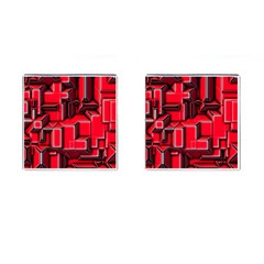 Background With Red Texture Blocks Cufflinks (square) by Amaryn4rt