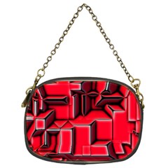 Background With Red Texture Blocks Chain Purses (two Sides)  by Amaryn4rt