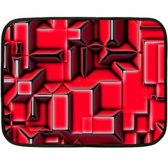 Background With Red Texture Blocks Fleece Blanket (mini) by Amaryn4rt