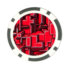 Background With Red Texture Blocks Poker Chip Card Guard (10 Pack) by Amaryn4rt