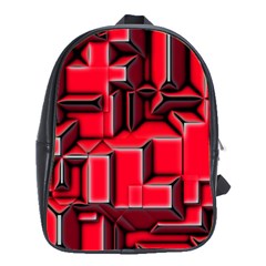 Background With Red Texture Blocks School Bags(large)  by Amaryn4rt