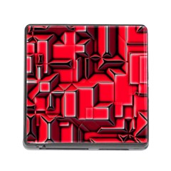 Background With Red Texture Blocks Memory Card Reader (square) by Amaryn4rt