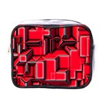 Background With Red Texture Blocks Mini Toiletries Bags Front