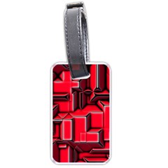 Background With Red Texture Blocks Luggage Tags (one Side)  by Amaryn4rt