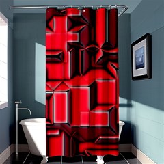 Background With Red Texture Blocks Shower Curtain 36  X 72  (stall) 