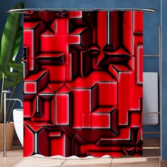 Background With Red Texture Blocks Shower Curtain 60  X 72  (medium) 