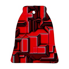 Background With Red Texture Blocks Ornament (bell)