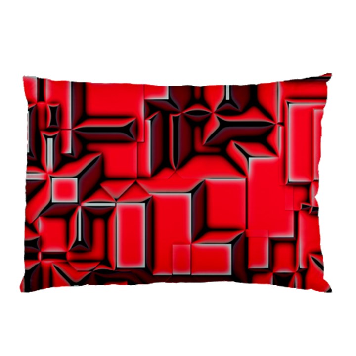 Background With Red Texture Blocks Pillow Case (Two Sides)