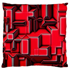 Background With Red Texture Blocks Large Cushion Case (two Sides) by Amaryn4rt