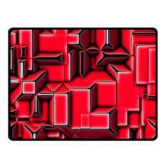 Background With Red Texture Blocks Double Sided Fleece Blanket (small)  by Amaryn4rt