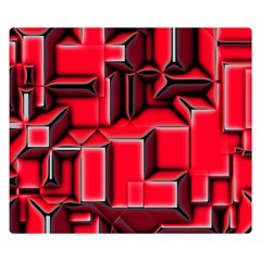 Background With Red Texture Blocks Double Sided Flano Blanket (small)  by Amaryn4rt