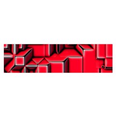 Background With Red Texture Blocks Satin Scarf (oblong)