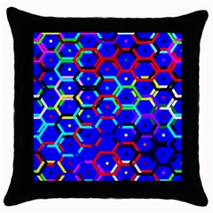 Blue Bee Hive Pattern Throw Pillow Case (black)