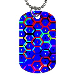 Blue Bee Hive Pattern Dog Tag (two Sides) by Amaryn4rt