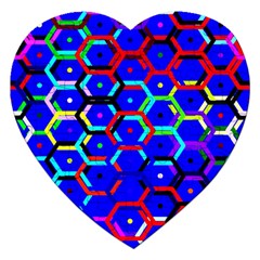 Blue Bee Hive Pattern Jigsaw Puzzle (heart) by Amaryn4rt