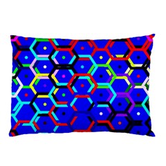 Blue Bee Hive Pattern Pillow Case by Amaryn4rt