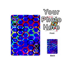 Blue Bee Hive Pattern Playing Cards 54 (mini)  by Amaryn4rt