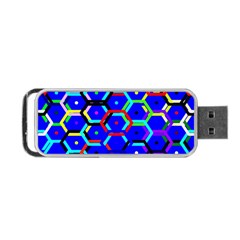 Blue Bee Hive Pattern Portable Usb Flash (one Side) by Amaryn4rt