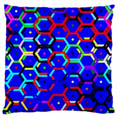 Blue Bee Hive Pattern Standard Flano Cushion Case (one Side) by Amaryn4rt