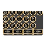 Black And Gold Buttons And Bars Depicting The Signs Of The Astrology Symbols Magnet (Rectangular) Front