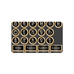 Black And Gold Buttons And Bars Depicting The Signs Of The Astrology Symbols Magnet (name Card) by Amaryn4rt