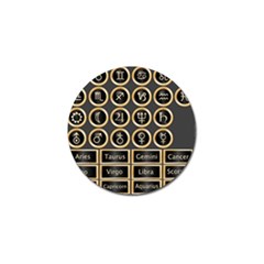 Black And Gold Buttons And Bars Depicting The Signs Of The Astrology Symbols Golf Ball Marker by Amaryn4rt