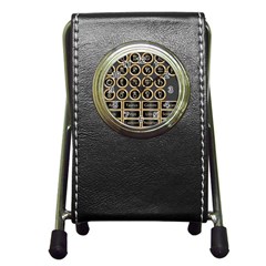 Black And Gold Buttons And Bars Depicting The Signs Of The Astrology Symbols Pen Holder Desk Clocks by Amaryn4rt