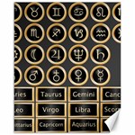 Black And Gold Buttons And Bars Depicting The Signs Of The Astrology Symbols Canvas 16  x 20   15.75 x19.29  Canvas - 1