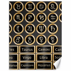 Black And Gold Buttons And Bars Depicting The Signs Of The Astrology Symbols Canvas 18  X 24   by Amaryn4rt