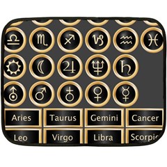 Black And Gold Buttons And Bars Depicting The Signs Of The Astrology Symbols Double Sided Fleece Blanket (mini)  by Amaryn4rt