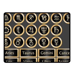 Black And Gold Buttons And Bars Depicting The Signs Of The Astrology Symbols Fleece Blanket (small) by Amaryn4rt