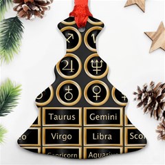 Black And Gold Buttons And Bars Depicting The Signs Of The Astrology Symbols Ornament (christmas Tree) 