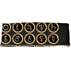 Black And Gold Buttons And Bars Depicting The Signs Of The Astrology Symbols Body Pillow Case Dakimakura (two Sides) by Amaryn4rt