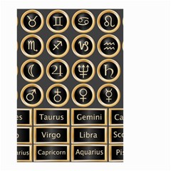 Black And Gold Buttons And Bars Depicting The Signs Of The Astrology Symbols Small Garden Flag (two Sides) by Amaryn4rt