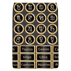 Black And Gold Buttons And Bars Depicting The Signs Of The Astrology Symbols Flap Covers (l)  by Amaryn4rt