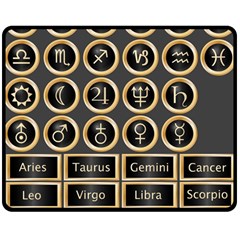 Black And Gold Buttons And Bars Depicting The Signs Of The Astrology Symbols Double Sided Fleece Blanket (medium)  by Amaryn4rt