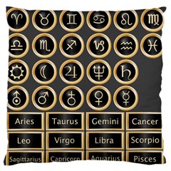 Black And Gold Buttons And Bars Depicting The Signs Of The Astrology Symbols Standard Flano Cushion Case (one Side) by Amaryn4rt