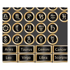 Black And Gold Buttons And Bars Depicting The Signs Of The Astrology Symbols Double Sided Flano Blanket (small)  by Amaryn4rt