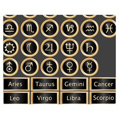 Black And Gold Buttons And Bars Depicting The Signs Of The Astrology Symbols Double Sided Flano Blanket (medium)  by Amaryn4rt