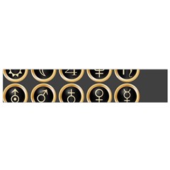 Black And Gold Buttons And Bars Depicting The Signs Of The Astrology Symbols Flano Scarf (small) by Amaryn4rt