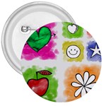 A Set Of Watercolour Icons 3  Buttons Front