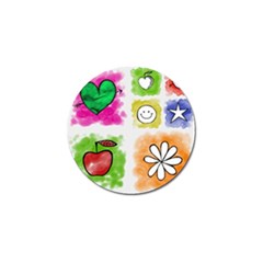 A Set Of Watercolour Icons Golf Ball Marker (4 Pack) by Amaryn4rt