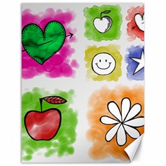 A Set Of Watercolour Icons Canvas 18  X 24   by Amaryn4rt