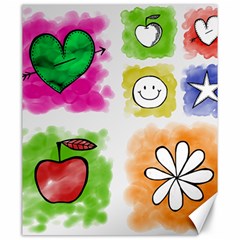 A Set Of Watercolour Icons Canvas 20  X 24   by Amaryn4rt