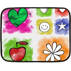 A Set Of Watercolour Icons Fleece Blanket (mini) by Amaryn4rt