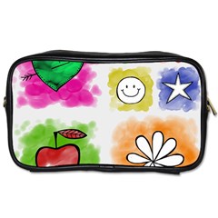 A Set Of Watercolour Icons Toiletries Bags 2-side by Amaryn4rt