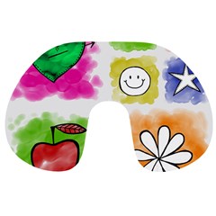 A Set Of Watercolour Icons Travel Neck Pillows by Amaryn4rt